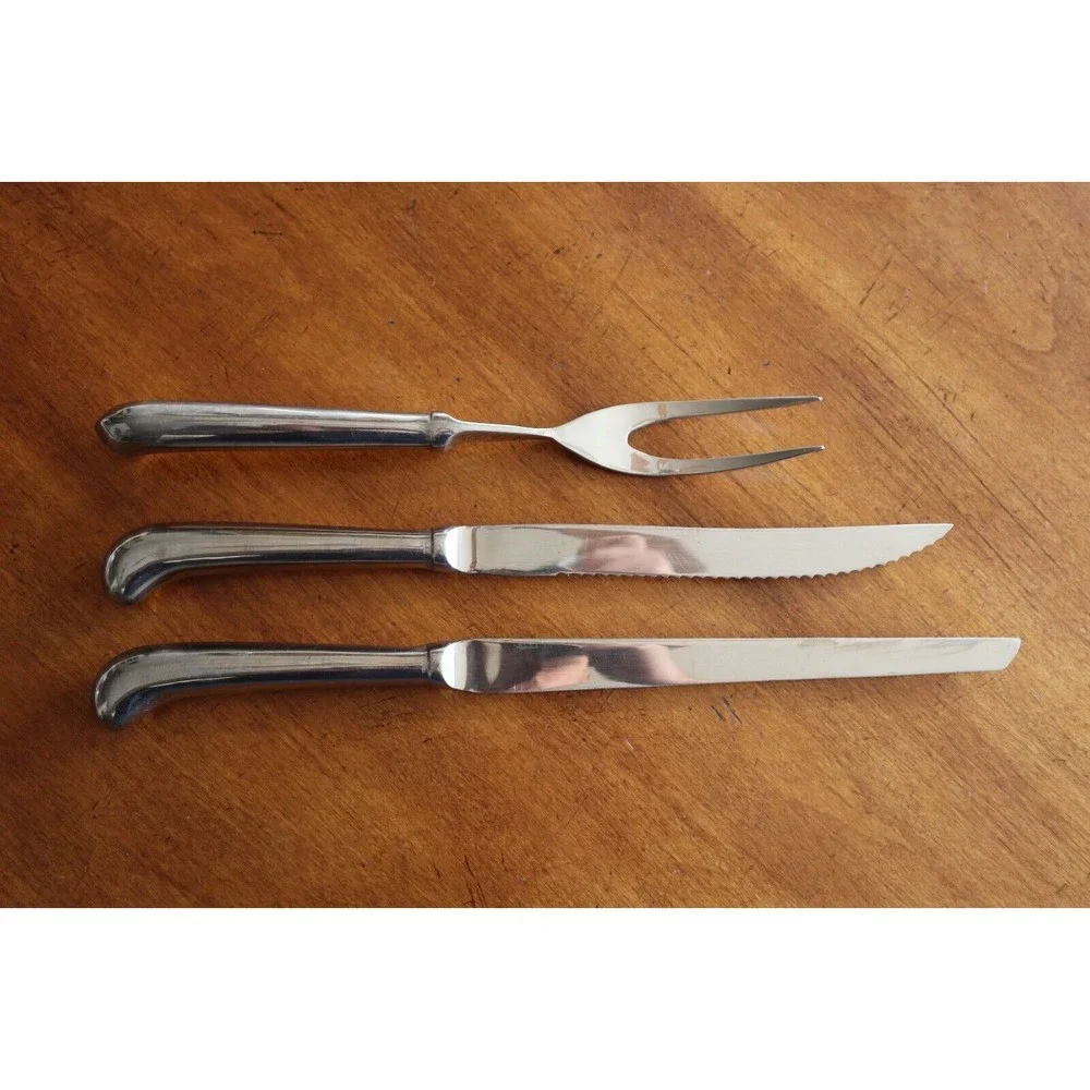 3x Towle ASHLEY Stainless Supreme Korea Carving Fork Knife Wedding Cake Serving